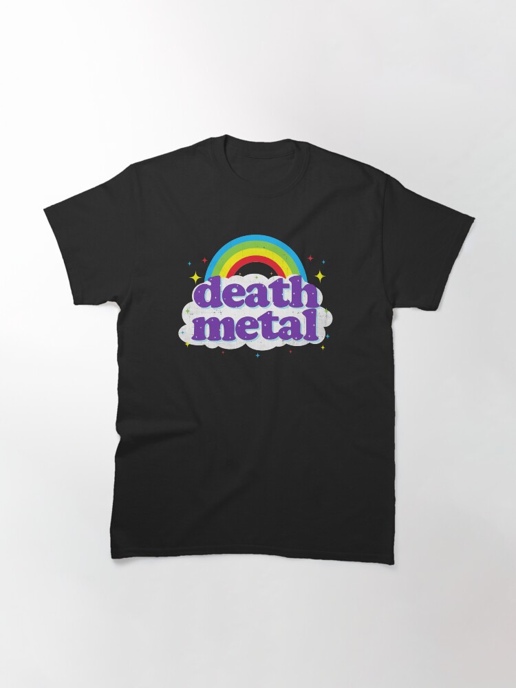 shirt, rainbow shirt, rainbow, pink, death, metal - Wheretoget