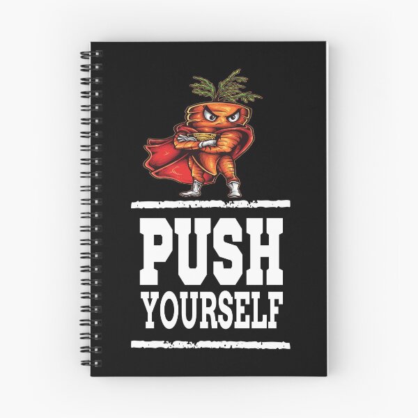 Item preview, Push Yourself Angry Carrot  Foodie Superhero Workout Bodybuilding designed and sold by ProjectX23.