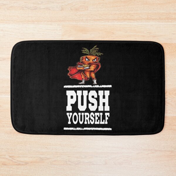 Item preview, Push Yourself Angry Carrot  Foodie Superhero Workout Bodybuilding designed and sold by ProjectX23.