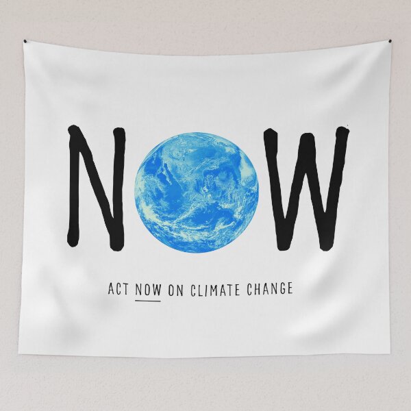 Item preview, ACT NOW ON CLIMATE CHANGE: The Original Big NOW Black Text on White designed and sold by Day Chapman.