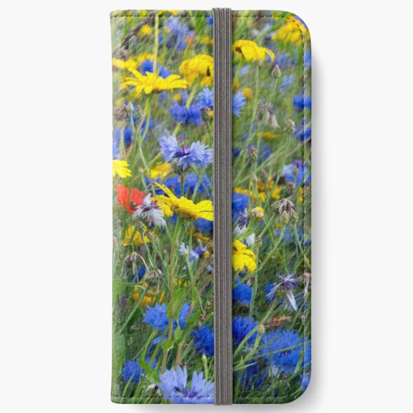 Blue Cornflowers and Yellow Daisies iPhone Wallet