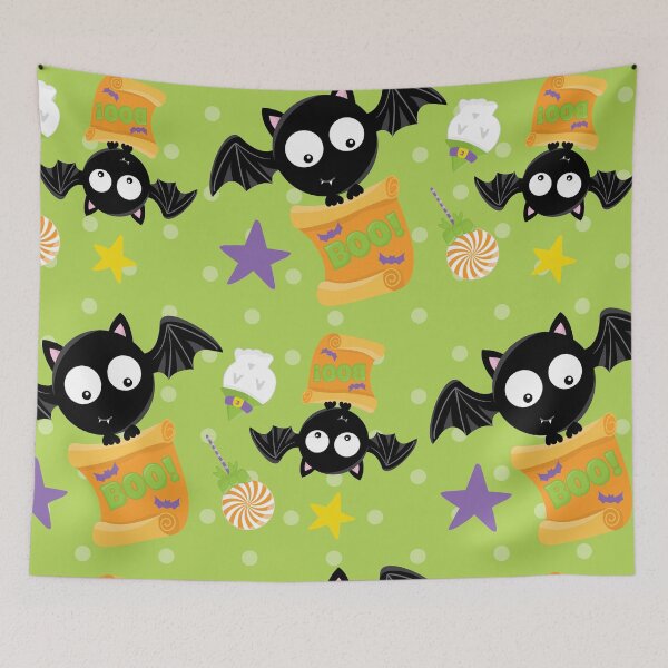 Item preview, Happy Halloween bat pattern designed and sold by wolfgangrainer.