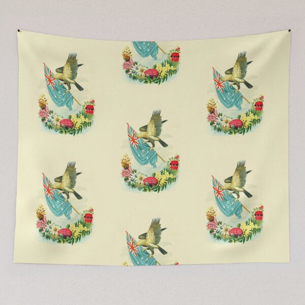 Item preview, Antique Australian Flag, Eagle and Flowers Poster designed and sold by karwilberevivalcollection.
