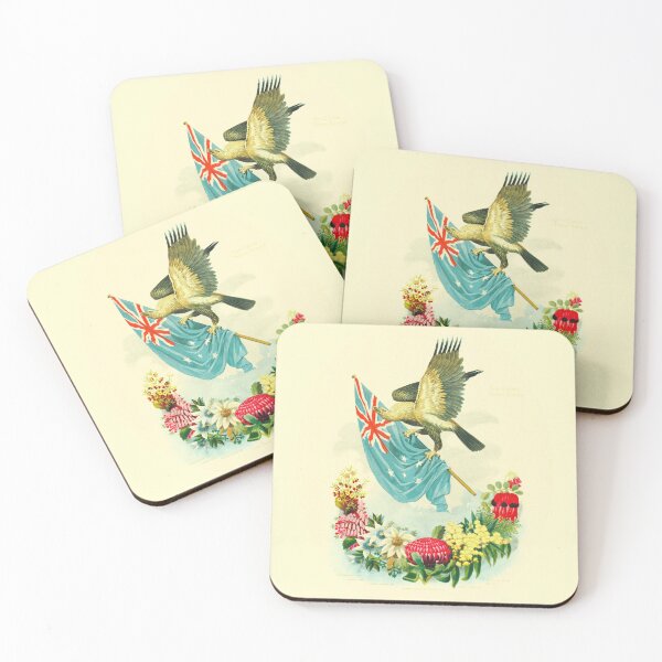 Item preview, Antique Australian Flag, Eagle and Flowers Poster designed and sold by karwilberevivalcollection.