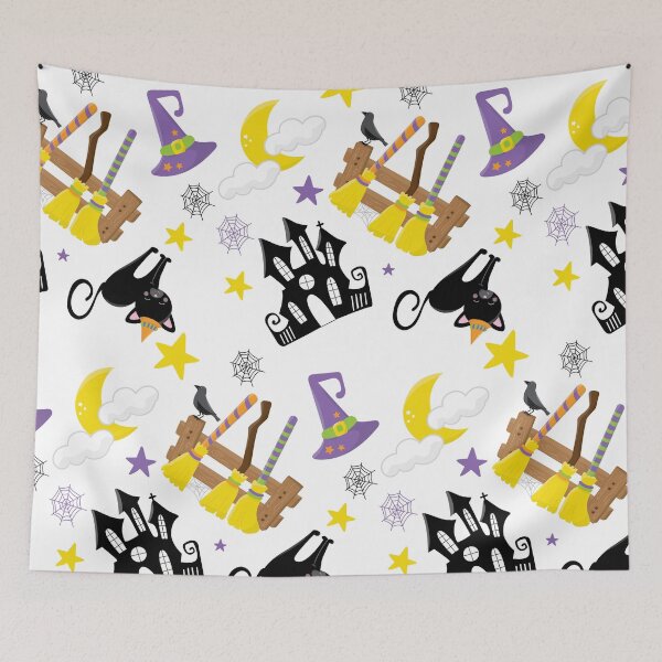 Item preview, Happy Halloween cat pattern designed and sold by wolfgangrainer.