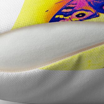 Alternate view of Fluro butterfly left Throw Pillow