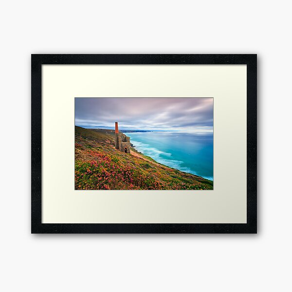 Engine House at the cornish coast Framed Art Print