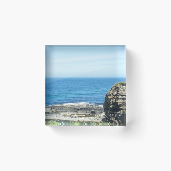 Rocks and raised ledge in sea Acrylic Block