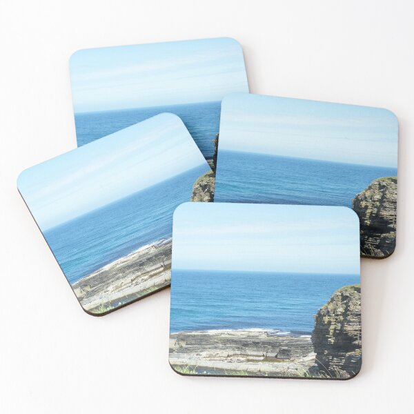 Rocks and raised ledge in sea Coasters (Set of 4)