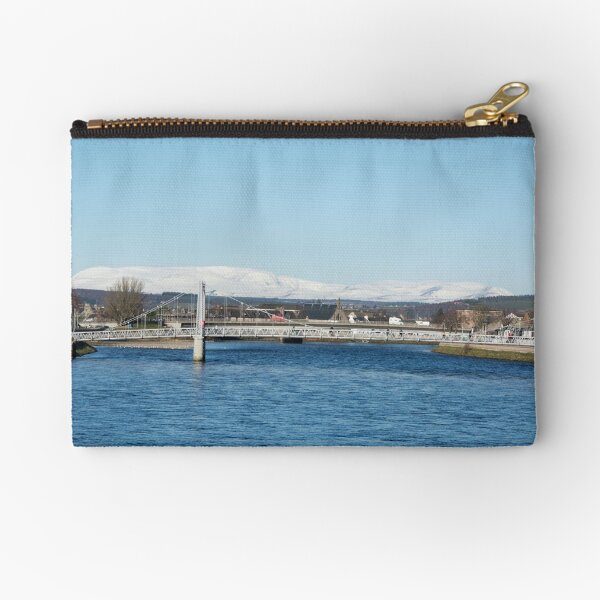 Ben Wyvis with Ness Bridge, Inverness Zipper Pouch