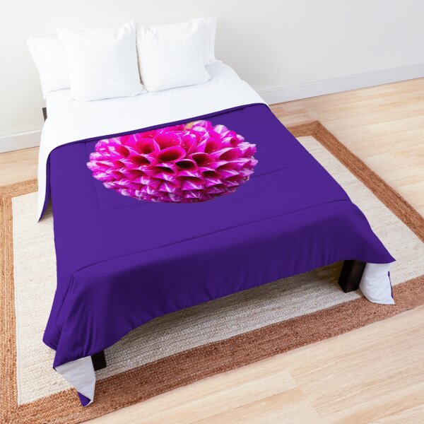 Pink Striped Dahlia Comforter
