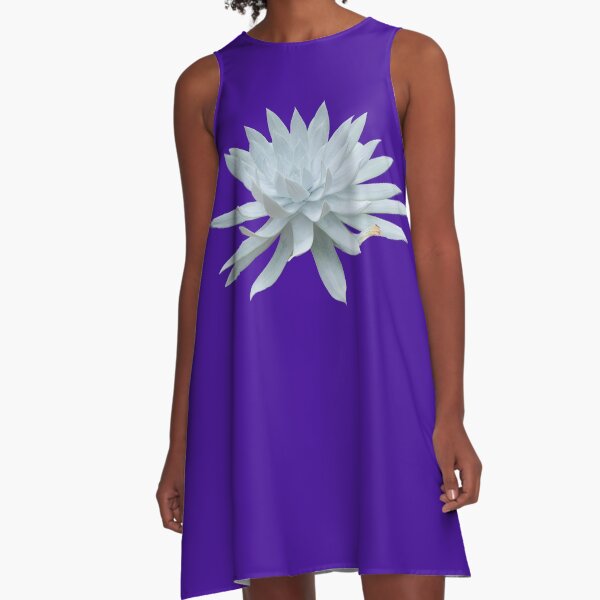 White Succulent A-Line Dress