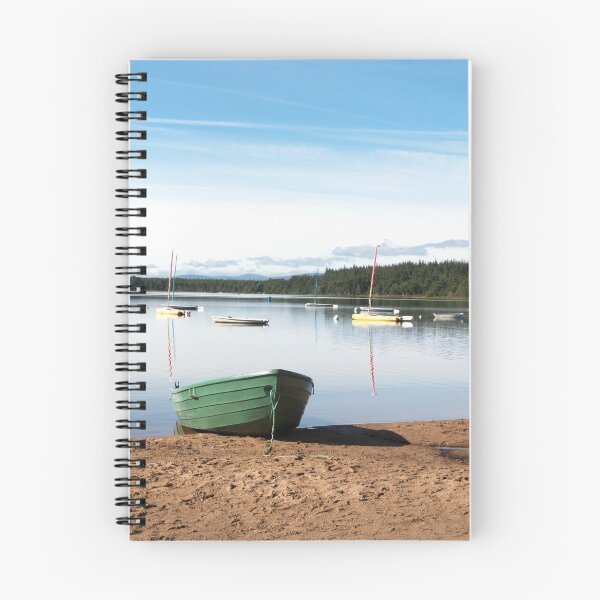 Item preview, Tranquil loch with a green boat designed and sold by Alternative Perspectives.