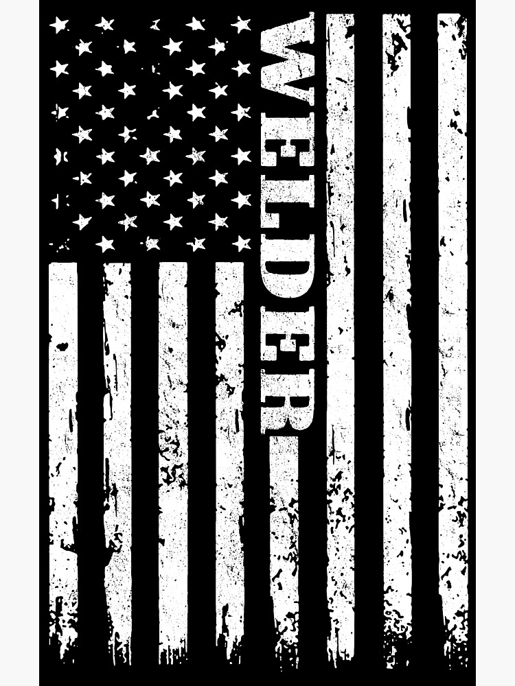 Welders Vintage American Flag Welder Gift' Sticker