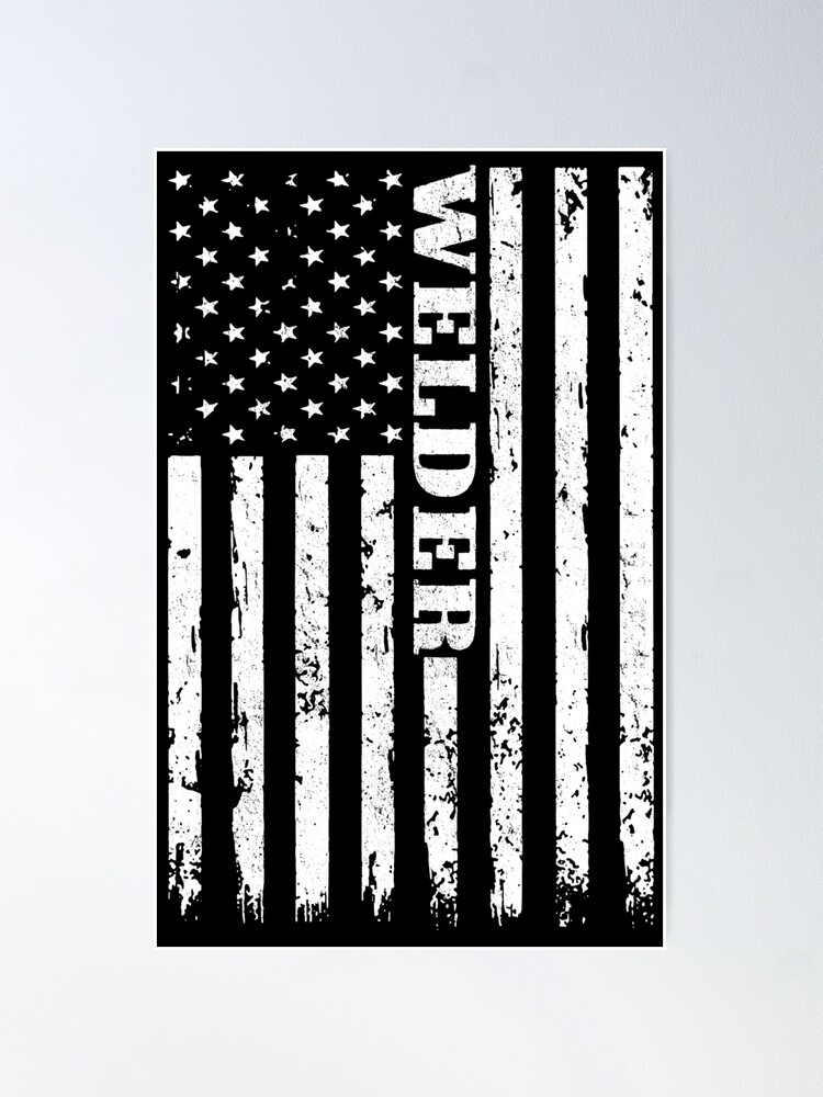 Welders Vintage American Flag Welder Gift' Sticker