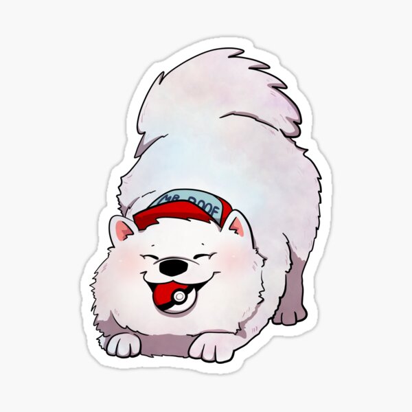Pokemon master mr boof samoyed gotta boop them all Sticker