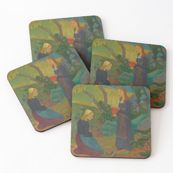 Item preview, Jeune fille au pot vermillon et fillette agenouillée by Paul Sérusier designed and sold by ArtExpression.