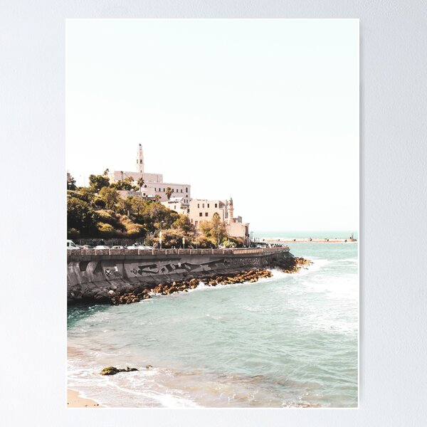 Item preview, Blauer Himmel des Jaffa-Hafens Strand-Landschaftsphotographie Tel Avivs in Israel designed and sold by Prints Actually.