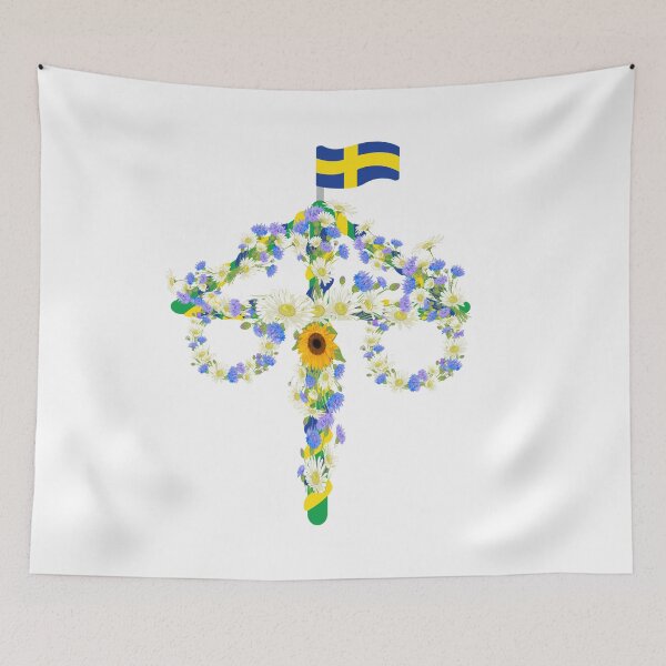 Item preview, Midsommar Midsummer Flowers Floral Pole festival Flag designed and sold by funnytshirtemp.