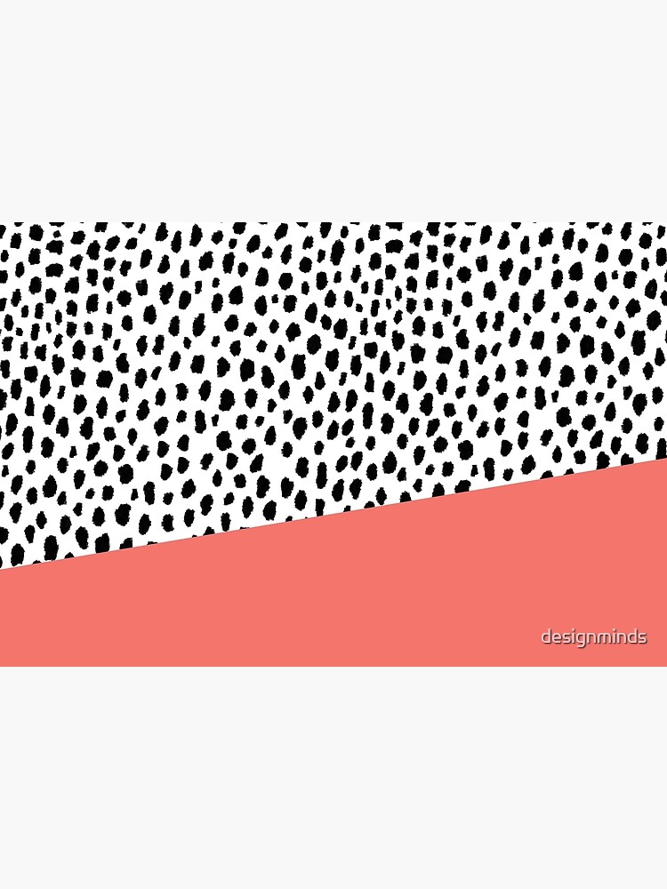 Dalmation Spots with Coral Stripe (Pantone Living Coral) by designminds