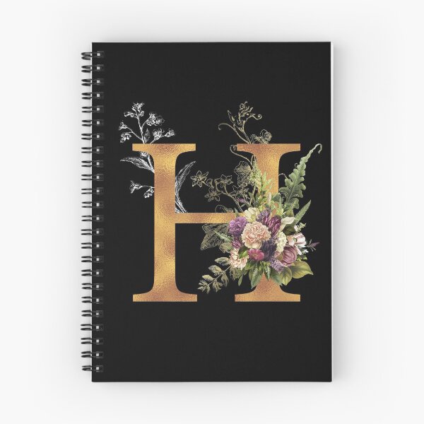 Item preview, Floral Monogram Golden Letter H First Name Initial Gift designed and sold by zenpatterns.