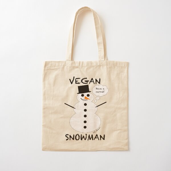 Vegan Snowman Cotton Tote Bag
