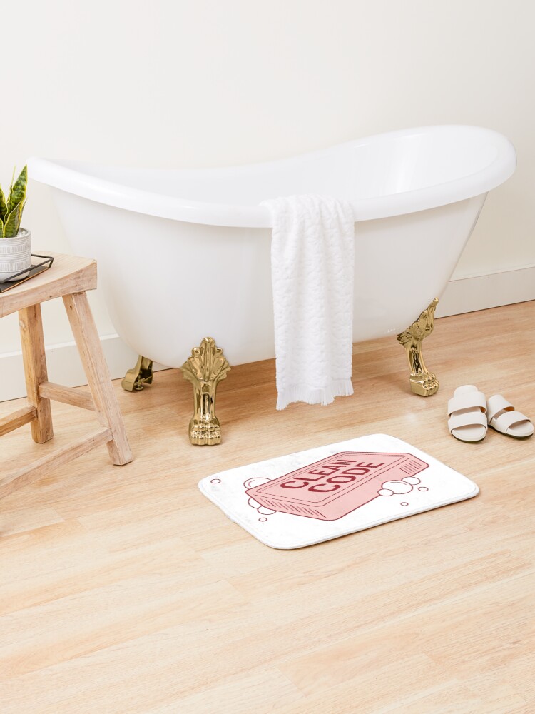 Thumbnail 2 of 6, Bath Mat, clean code designed and sold by yourgeekside.