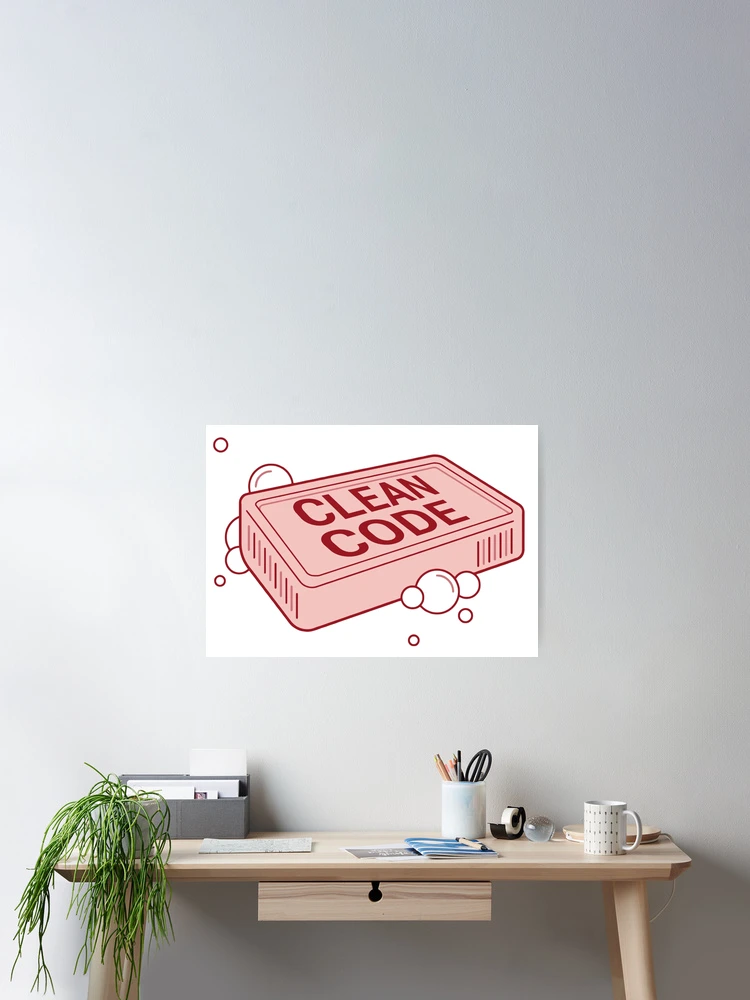 Aperçu 2 sur 3. Poster avec l'œuvre code propre code propre créée et vendue par yourgeekside.