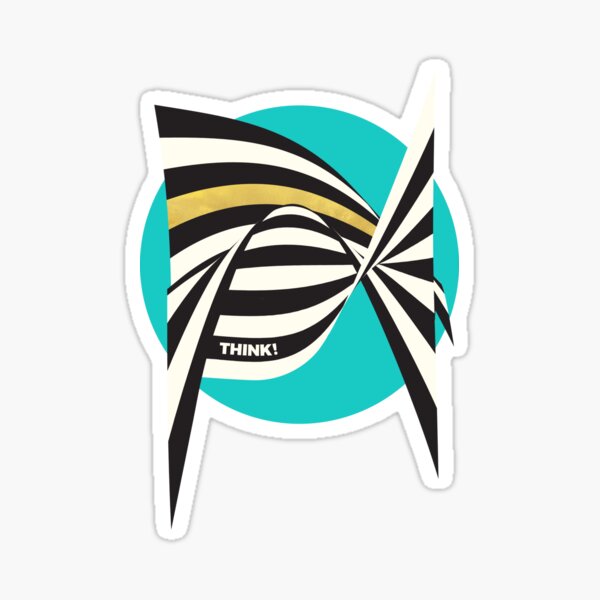 THINK! – Wavy Stripes on Luxury Blue Sticker