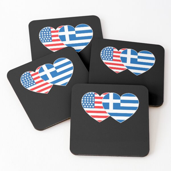 Item preview, Greece and USA Flag Twin Heart for Greek Hellas Americans Patriotic designed and sold by Svo-.