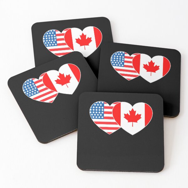 Item preview, Canada and USA Flag Twin Heart for Canadian Americans Patriotic designed and sold by Svo-.