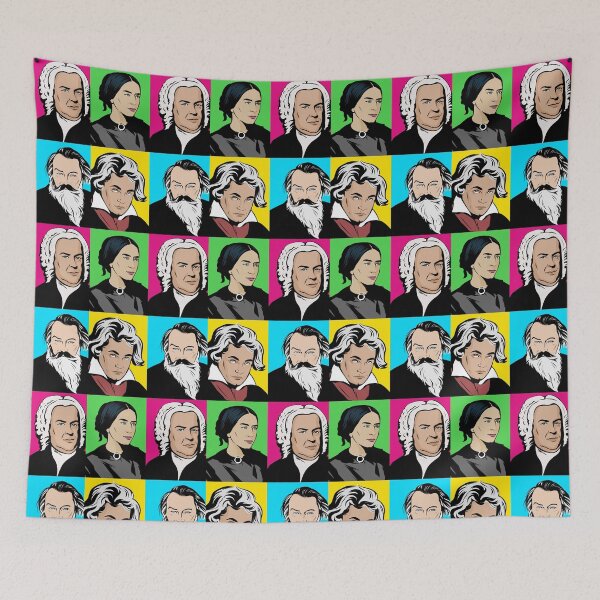 Item preview, Composers in pop art Ludwig van Beethoven Johannes Brahms Clara Schumann Johann Sebastian Bach designed and sold by Zummi.