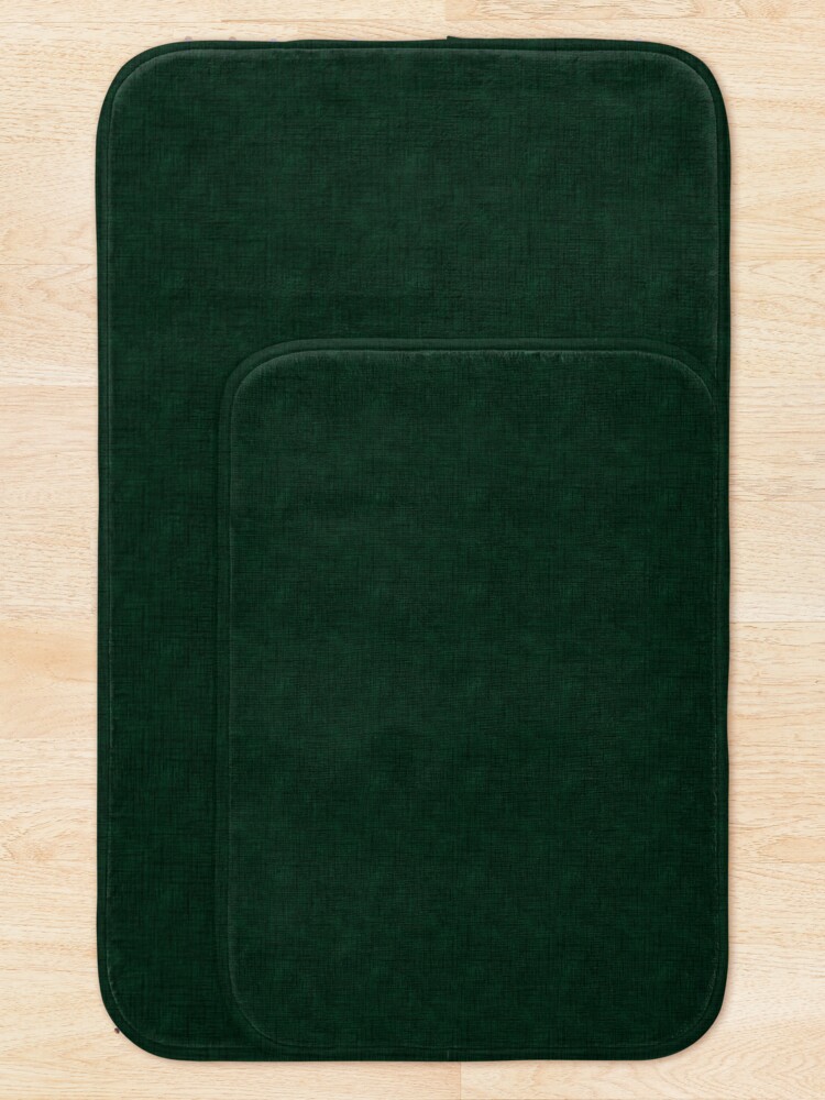 Alternate view of Textured dark green, solid green Bath Mat