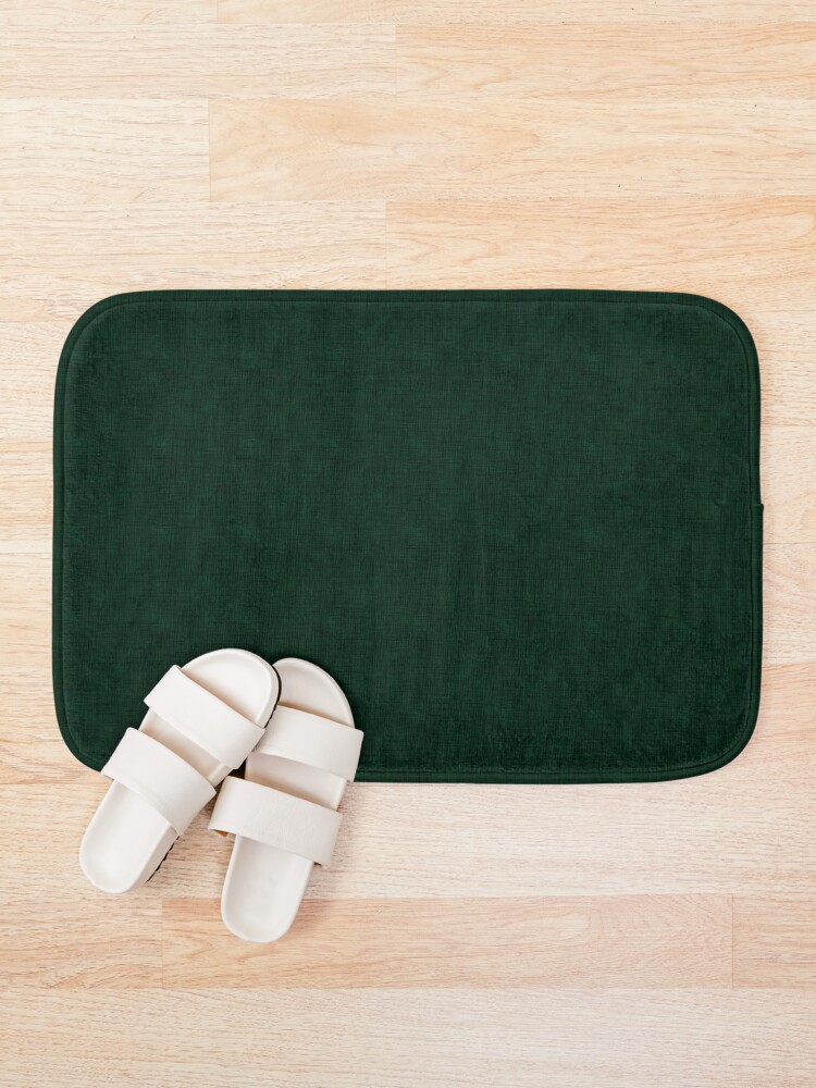 Alternate view of Textured dark green, solid green Bath Mat