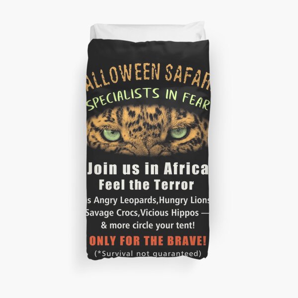 Halloween Safaris Crazy Poster for Fake Africa Safari Company Duvet Cover