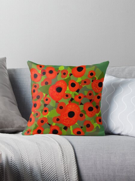 Poppy Field Throw Pillow