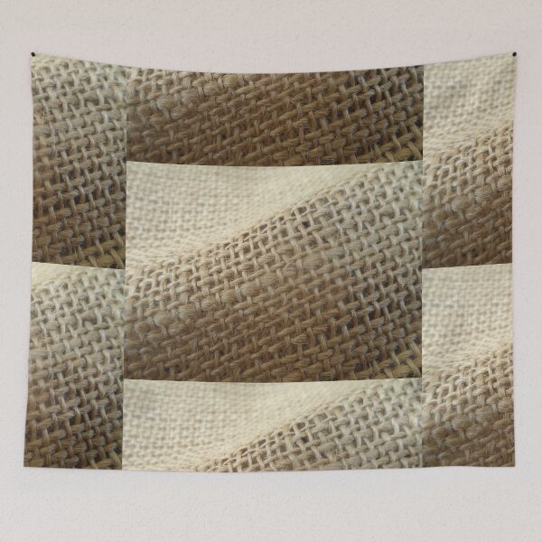 Item preview, IMAGE PRINT ONLY Hessian Burlap Woven Fabric Boho Look designed and sold by Beachy.