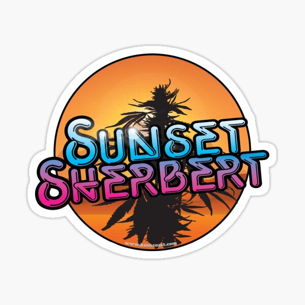 Sunset Sherbert Cannabis Strain Art Sticker