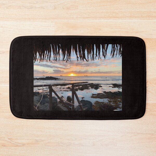 Item preview, Easter Island - Rapa Nui - sunset - thatched hut - shoreline designed and sold by renprovo.