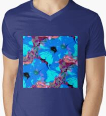Blue Petunias Men's V-Neck T-Shirt