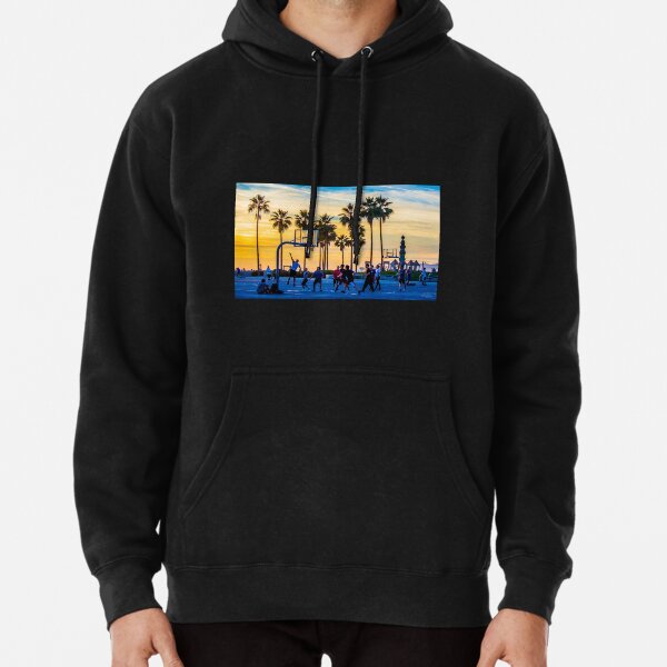 Sunset basketball on Venice Beach, California, USA. Pullover Hoodie for  Sale by Vicki Walsh