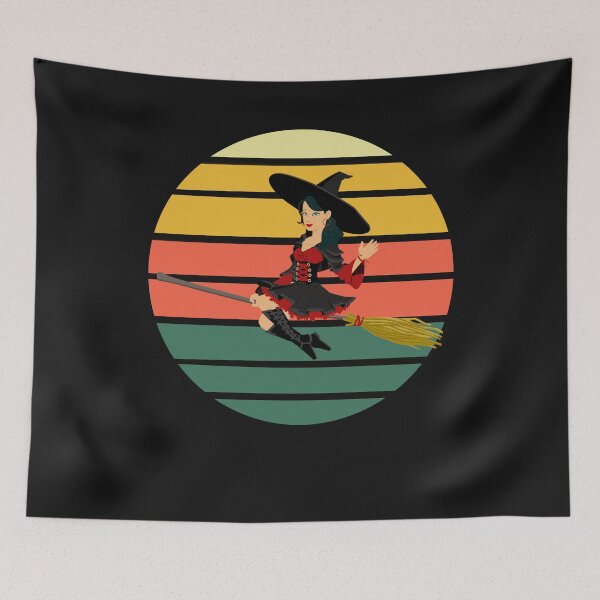 Item preview, Vintage Witch into the Halloween Sunset designed and sold by dcanimal.