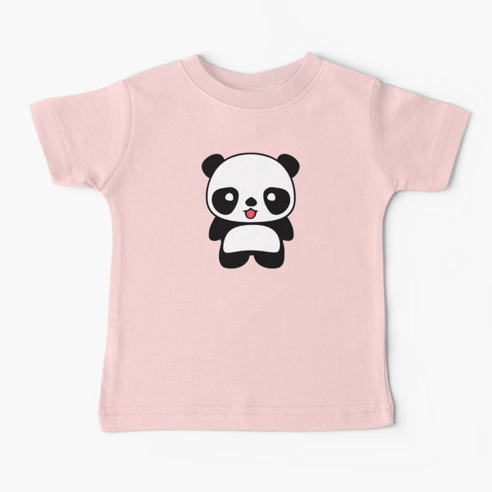 Compra online de Kawaii roupas de bebê panda impresso crianças meninos  meninas camisa branca camiseta básica verão casual crianças camiseta