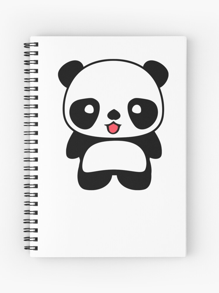 Cuaderno de espiral «Kawaii Panda Camiseta» de bitsnbobs | Redbubble