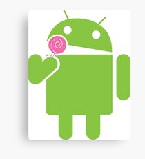 Android eats a lollipop Canvas Print