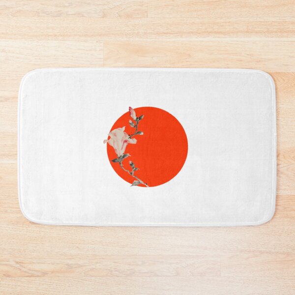 Item preview, Japanese Flag - Large Pink Blossom on a Stem with Three Additional Buds designed and sold by weavernap.