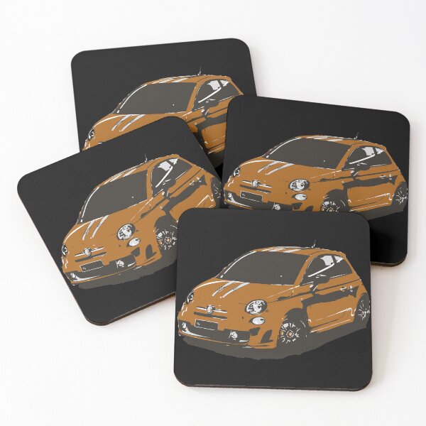FIAT 500 Abarth - Cute Little Italian City Car Coasters (Set of 4)