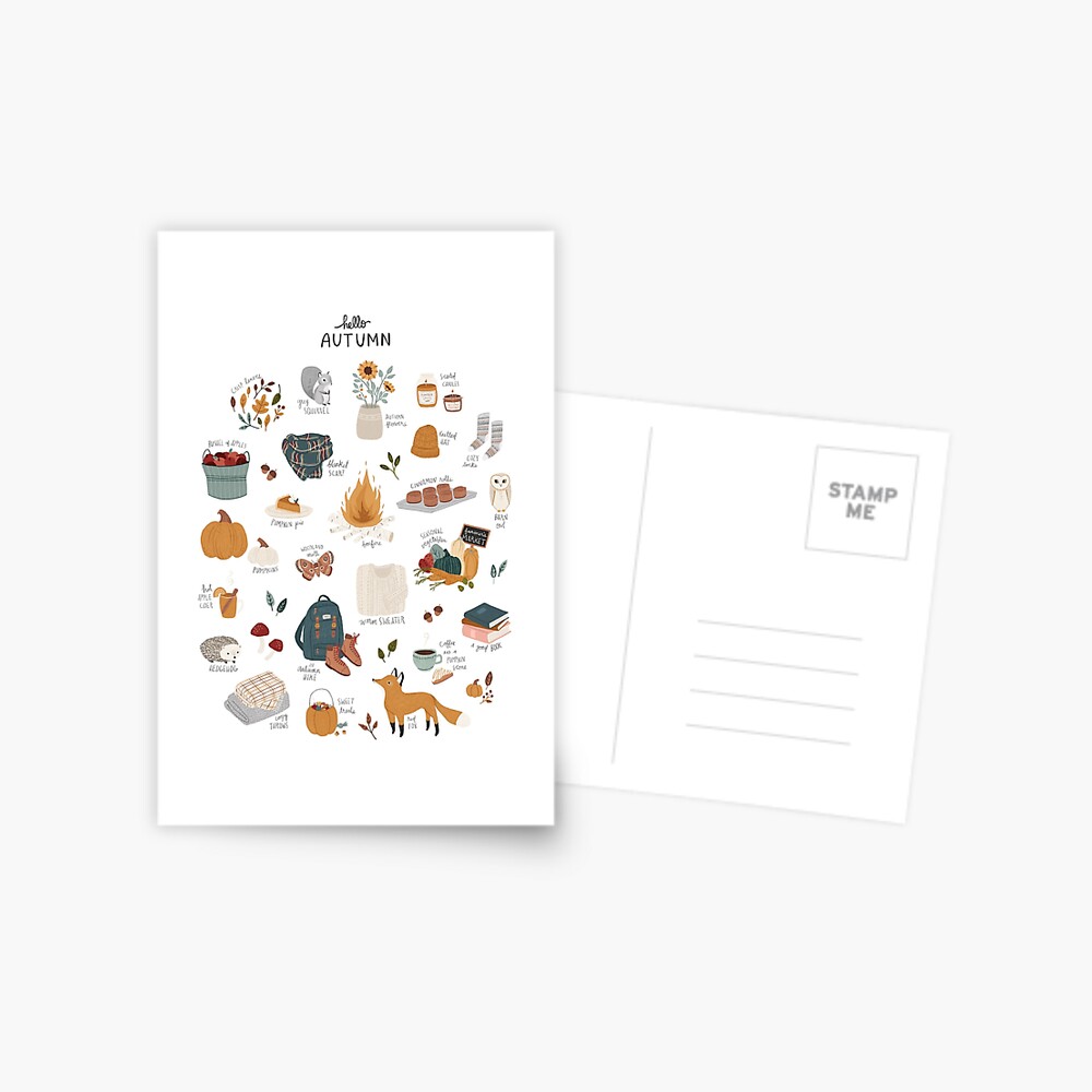 Hello Autumn Postcard