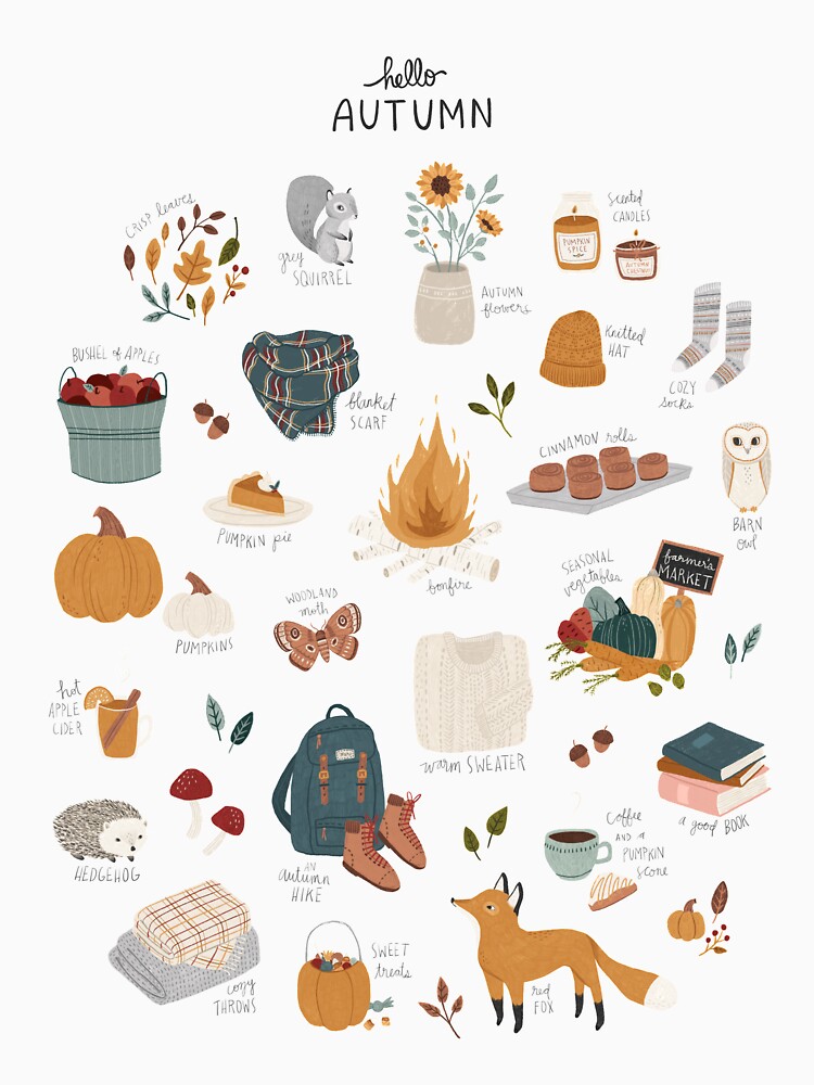 Thumbnail 7 of 7, Classic T-Shirt, Hello Autumn designed and sold by Amy Hamilton.