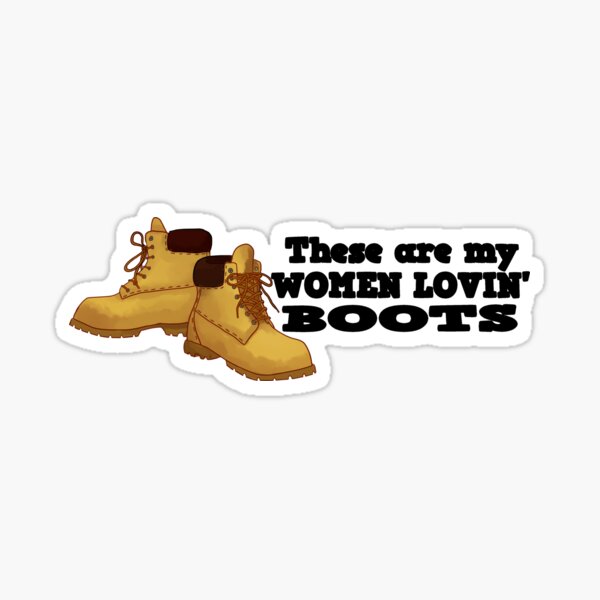 Women Lovin Boots Black Version Sticker